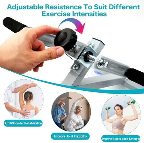 Arm Bike for Physical Therapy, Hand Arm Bike for Physical Therapy Table Top, Hand Cycle Exerciser Pedal for Seniors Upper Body, Portable Home/Office Stroke Rehab Equipment for Arm Shoulder Wrist ﻿