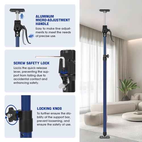 FEIRONG 4PCS Cabinet Jack Kit - 154LBS Heavy Duty Telescoping Support Pole (15-23 Inch), Drywall/Crown Molding Install Tool, Quick-Lock Third Hand
