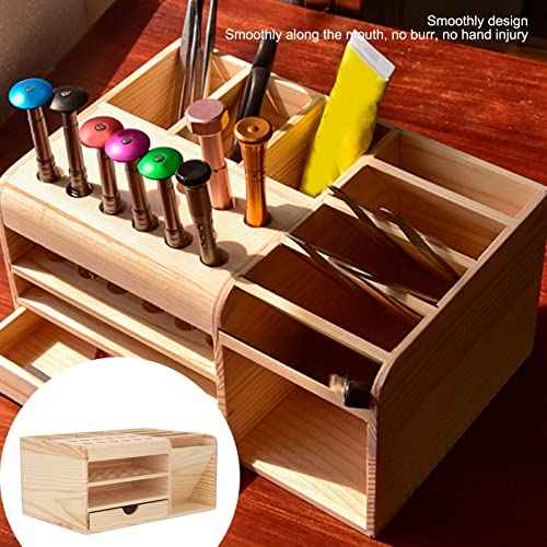 Fydun Repair Tool Organizer Synthetic Wood Strong Smoothly Edges Classified Storage Tool Parts Box Bamboo Screwdriver Organizer Rack Tool