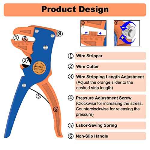 Automatic Wire Stripper and Cutter, 2 in 1 Wire Stripper Tool, Adjustable Electrical Cable Wire Stripping Tool for Electronic, Automotive Repair