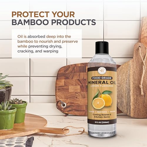 Wood Conditioner Oil to Restore Wood Cutting Boards - Food Grade Mineral Oil 8oz - Board Care, Protect & Refresh Wood, Bamboo, and Cutting Boards and Utensils