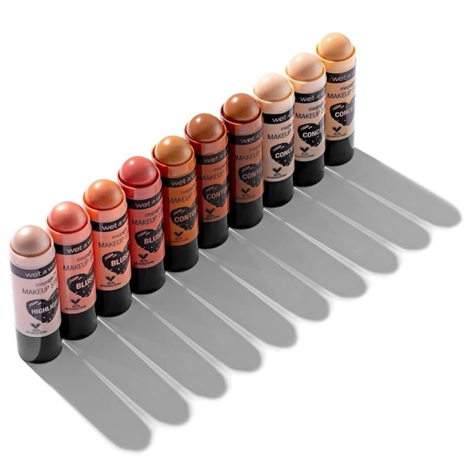 wet n wild MegaGlo Makeup Stick, Buildable Color, Versatile Use, Cruelty-Free & Vegan - When the Nude Strikes (Pack of 3)