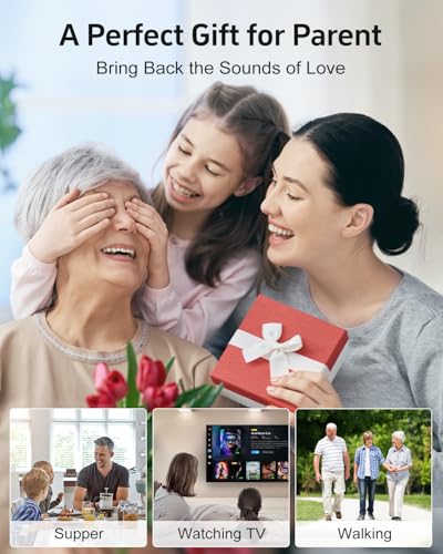 Hearing Aids for Seniors, Rechargeable Hearing Amplifiers for Seniors with Noise Cancelling, Delmicure Hearing Amplifiers for Adults with Adjustable Volume& Charging Base, Beige