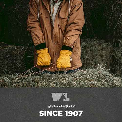 Wells Lamont Men's HydraHyde Leather Winter Work Gloves Water-Resistant Insulated Medium (1202M)