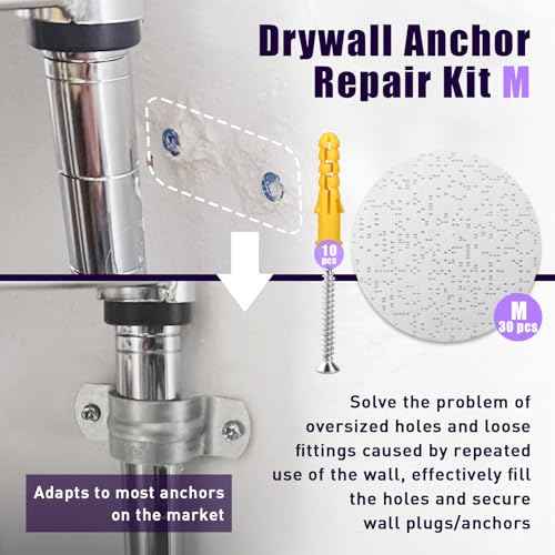 Drywall Anchor Repair Kit - Complete Anchor Patch Solution, Drywall Screw Hole Filler for Quick Patching, 30 Pcs Diameter 3.35 Inches