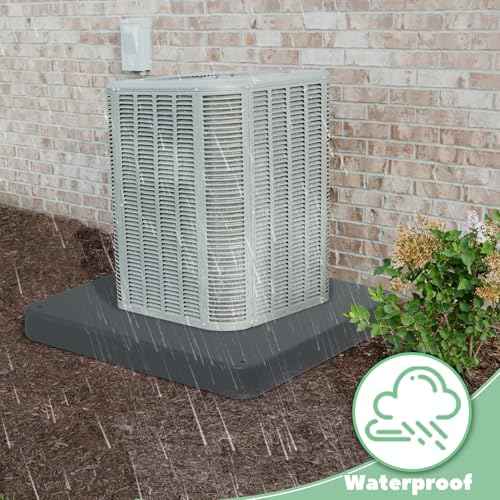 Equipment Pad for HVAC Systems,24'' x 24'' x 2'' Ground Equipment Pad,Outdoor Plastic Condenser Unit Pad,Ground Leveling Support Base for Air Conditioner Heat Pump Systems