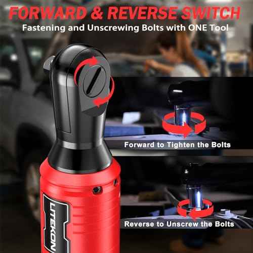 Cordless Ratchet Wrench Set Compatible with Mil-Waukee 20V Max Battery (No Battery) - 74Ft-lbs 650 RPM High Power 3/8-inch Brushless Electric Power Ratchet Wrench Tool with LED Light