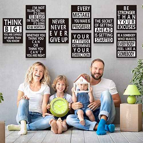 Zonon 9 Pcs Inspirational Wall Decals Spiritual Motivational Wall Stickers Positive Quotes Sayings Phrases Decals for Library Home School Office Art Decorations, 8 x 10 Inches