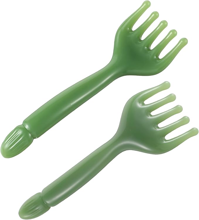 2Pcs Head Massager Manual Hair Scalp Massager Gua Sha Five Claw Massage Tool Comb Portable Handheld Resin Relax Tool for Father's Day Mother's Day Gifts (Green)