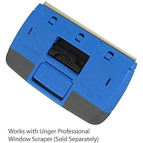 Unger Professional 4¡± Replacement Window and Glass Scraper Blades, 5 Pack, Includes Storage Case, Carbon Coated Tool, Remove Gum, Stickers, Paint, and Adhesives