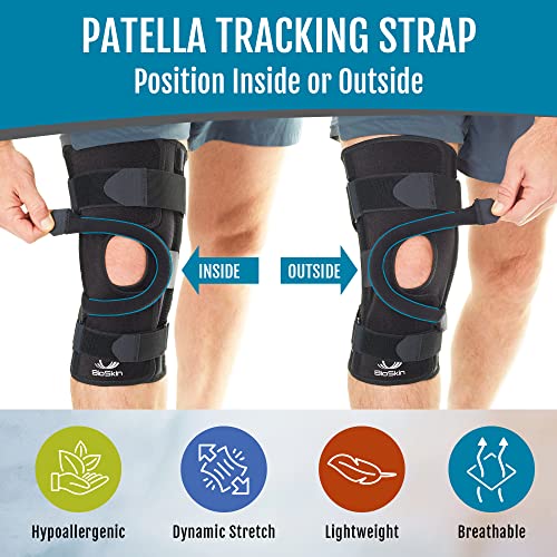 BioSkin Wraparound Patella Stabilizer Knee Brace for Patellofemoral Pain, Patella Tracking Disorders, Dislocation, and Subluxation, Left or Right Kneecap Tracking (XS)