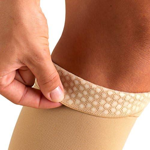 Truform Women's Compression Stockings, 20-30 mmHg, Thigh High Length, Closed Toe, Opaque, Beige, Small