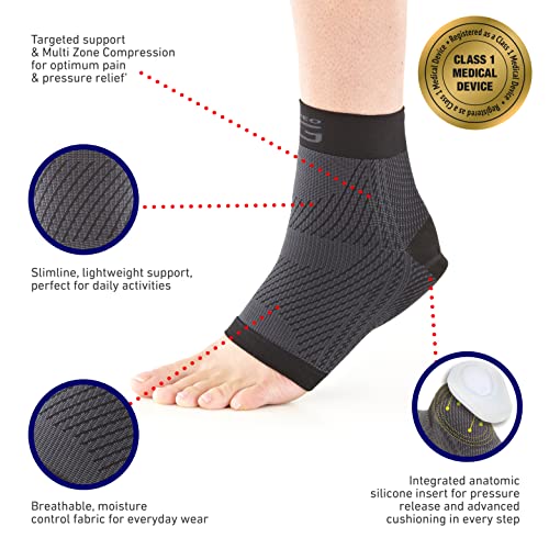 Neo-G Plantar Fasciitis Compression Socks – Support for Plantar Fasciitis, Heel and Arch Pain, Silicone Heel Cushioning for Targeted Pain Relief – Class 1 Medical Device – 1 Pair - XXL