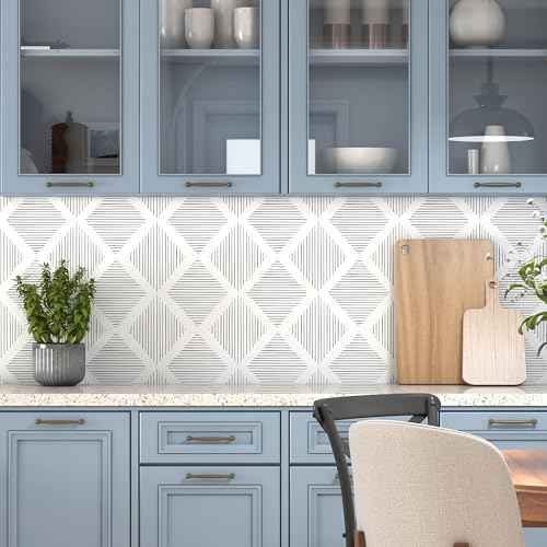 Modern Stripe Peel and Stick Wallpaper 17.3¡± x 118¡± Black and White Contact Paper Geometric Wallpaper Self Adhesive Wallpaper Removable Decorative Wallpaper for Bedroom Drawers Cabinets Decor Vinyl