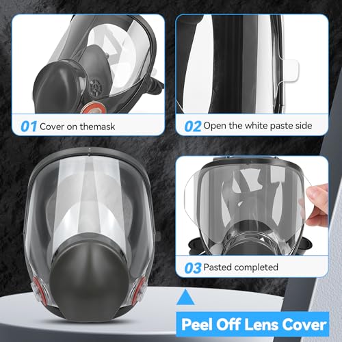 10 Pack Peel Off Lens Covers for 6885, 6000, 6700, 6800, 6900 Series Respirator Masks - Anti-Fog Protective Faceshield Accessories