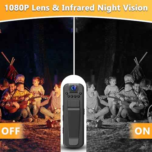 Hidden Body Camera HD 1080P Mini Body Came with Night Vision Wearable Camcorder with 180¡Æ Rotatable Lens and Sturdy Clips Small Video Recorder for Security, Indoor, Outdoor