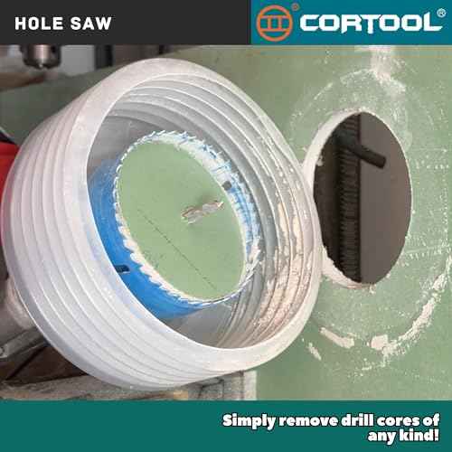 3-1/2 Inch Hole Saw with Arbor for Metal and Wood Cutting, Bi-Metal Hole Cutter, 3-1/2" Hole Saw Kit for Drywall, Wood, PVC Boards, Fiberglass and Vent Pipes