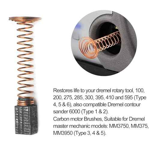 90930-05 Motor Carbon Brush for fits Dremel 100 200 285 300 395 410 595 (Type 4, 5 & 6), 6 PCS