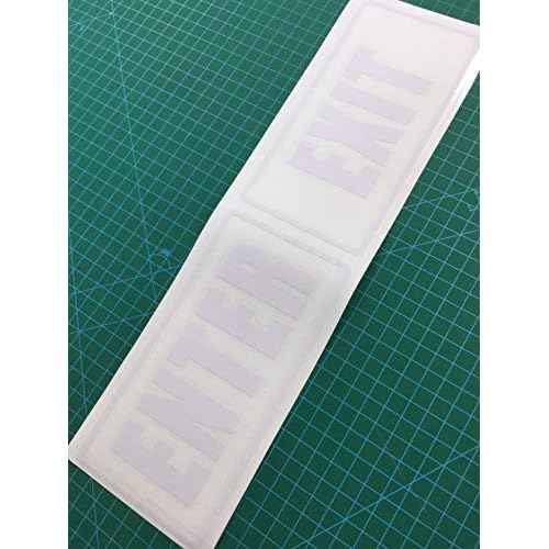 Enter & Exit Door Sign- UV Resistant, Waterproof, Durable, Peel & Stick Adhesive Label Decal Sticker Quote Vinyl Mural Art Script Lettering - Each Decal 7" x 3.5", White