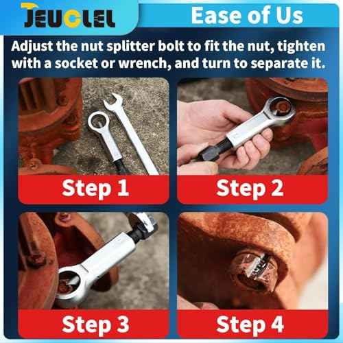 Nut Splitter Cracker, Fits 1/2" to 5/8" (12~16mm) Metal Rusty Nut Separator, Heavy Duty Nut Breaker Tool for Removing Broken and Damaged Nuts