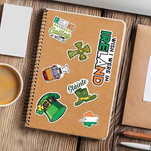 Ireland Travel Stickers 50 Pieces Vinyl Waterproof Decal for Laptop Water Bottle Phone Car Window Bike Motorcycle Stakeboard Scrapbook Irish Sticker Gifts