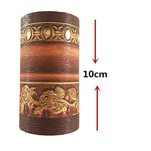 3D Wood Grain Self Adhesive Peel and Stick Waterproof Wall Border Easy to Apply Home Decor Bathroom Kitchen 4 Inch by 16.5 Feet (Dark Brown)