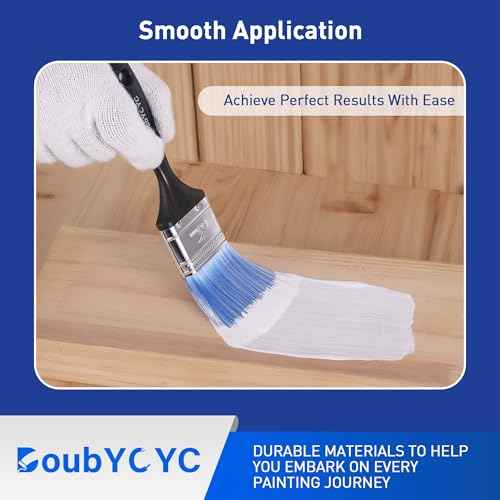 Paint Brushes, 6 Pack 2 Inch Paint Brush, Plastic Handle Flat Paint Brushes for Walls, Furniture and DIY Paint, Professional Paint Tools