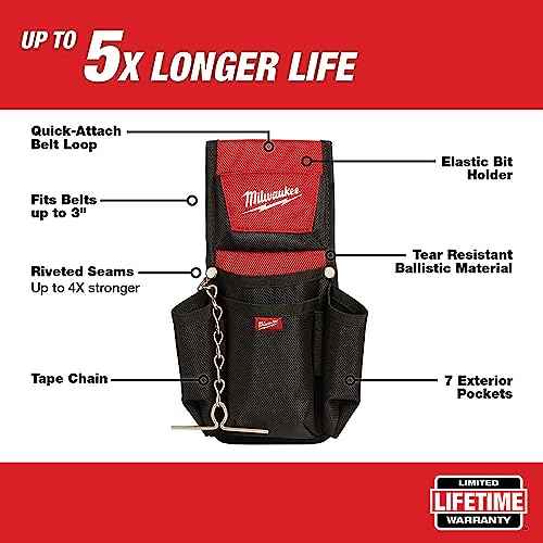 MILWAUKEE'S Utility Pouch,Tool Holder,7,5-29/32" W
