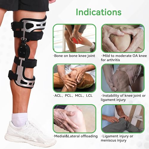 Orthomen OA Unloader Knee Brace, Double Upright Knee Brace for Mild to Severe Osteoarthritis, Bone-on-Bone Pain Relief with Adjustable Stabilizers & Medial-Lateral Stability (XL-LEFT)