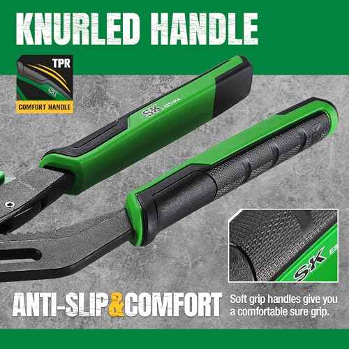 SK 12-Inch Quick Adjust Groove Joint Pliers, Water Pump Pliers, Premium CR-V Construction, SureGrip V-Jaw Design with Comfortable Grips