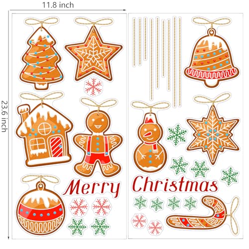 Christmas Wall Decals for Bedroom Hanging Christmas Tree Snowflake Gift Wall Stickers for Living Room Window Decor Removable Art Mural for Kids Baby Gift Nursery Door Decor Supplies (Style2)
