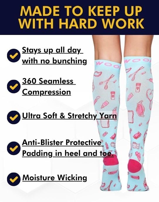 Compression Socks for Women & Men Circulation - 15-20 mmHg Compression Socks - Best Support for Nurses, Running, Athletic