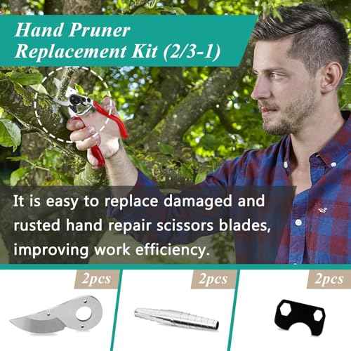 2 Pcs Hand Pruner Replacement Kit (2/3-1) for Felco Pruners Models: F2, F4 &F11 - Spare Blade, Spring & Adjustment Key for Garden Pruning Shears & Bypass Clippers