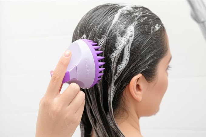 Dunnock Manual Scalp Massager & Shampoo Brush (Purple) Ã¢ÂÂ Designed to give You a Salon-Like Scalp Treatment at Home Turn Every Wash Dandruff Comb Into a Spa Experience Scalp Stimulator.