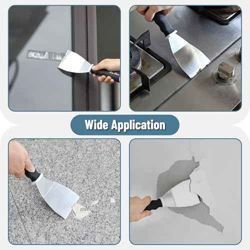 Bates- Bent Scraper, 3", Stainless Steel, Soft Grip & Heavy Duty, Hammer End, Drywall Spackle Knife, Metal Paint Scraper Tool for Wood, Putty Knife Scraper, Wall Scraper, Drywall Knife, Scrappers Tool