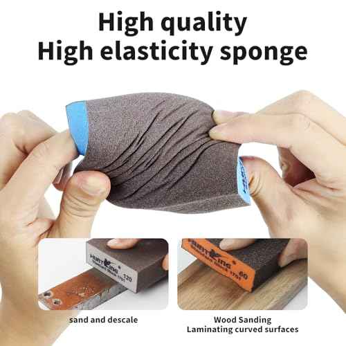 Huntking 6 Pack Sanding Sponge Sanding Block 36/60/100/120/180/220 Grit Sandpaper Assortment Hand Sander Sponges-Wet and Dry Sandpaper for Wood Drywall Metal Glasses