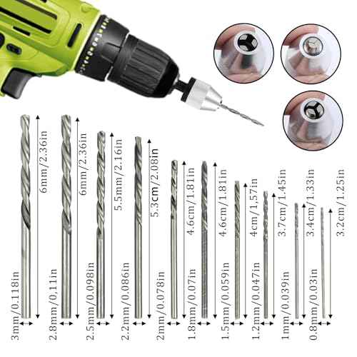 2Pcs Drill Chuck Adapter Keyless with 10Pcs Drills, 1/4 Inch Hex Shank Fast Change Converter for Impact Driver, Fast Change Impact Drill Chuck Adapter for Tool Attachment