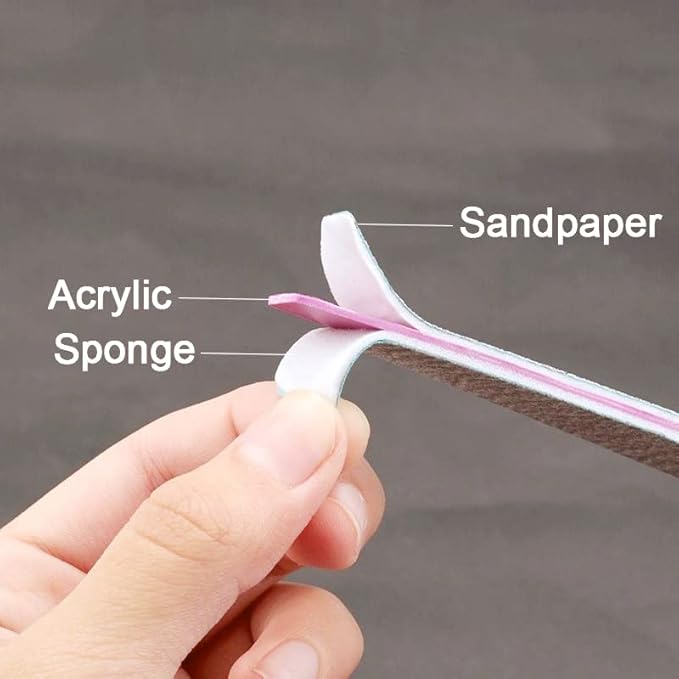 BTYMS 75 Pcs Nail Files and Buffers for Acrylic Nails 100/180 Grit Double Sided Emery Boards Fingernail Files Kit
