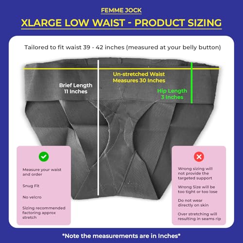 Patented Women’s Pelvic Floor Orthotic Support Belt ― Uterus Pain Relief Girdle for Prolapsed Bladder, Vulvar Varicosities, Postpartum Recovery, SPD | Low Waist - Black (XL)