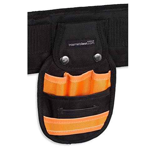 Internet¡¯s Best Tool Belt Carpenter Apron - 10 Pockets - Quick Release Work Belt with Utility Pouch - Handyman Rig - Removable Bags