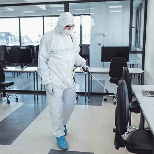 PENTAGON SAFETY EQUIPMENT 5 Pack Heavy Duty Disposable Coveralls with Hood, Breathable Hazmat Suits