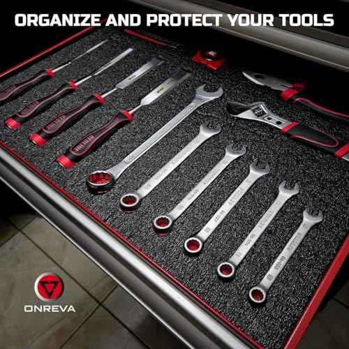 ONREVA Tool Box Foam, 3Pack 22x18x1.5 inch, Foam Inserts for Cases, Polyethylene Storage Sheets for Toolbox Hard Case, Tool Shadow Insert, Kaizen Organizer Sheet