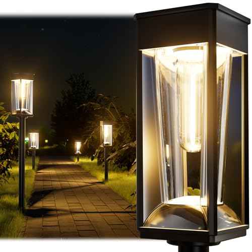 Solar Pathway Lights 2-in-1 Warm&Cool, 8 Pack Bright Solar Lights Outdoor Waterproof IP65, Auto On/Off, Long Lasting Outdoor Light for Yard Patio Garden Decor Landscape Lighting