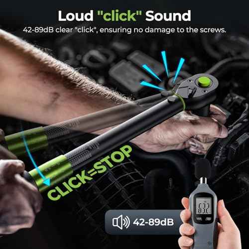 etoolab 1/2" Drive Click Torque Wrench with Deep Impact Socket (6~24mm),Dual-Range¡¼10-170ft.lb/13.6-230.5Nm¡½¡¾3% Precision,10" Extension Bar,Universal Joint,Drill Adapter