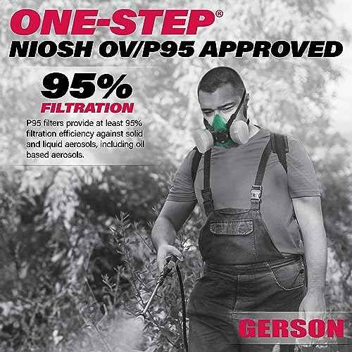 GERSON NIOSH 8211 One Step Disposable Half Mask Respirator OV/P95