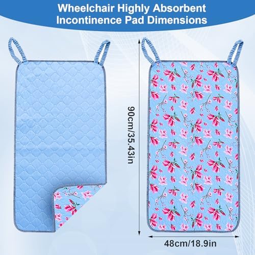 Waterproof Highly Absorbent Incontinence Wheelchair Pads for Elderly (Sky Blue)