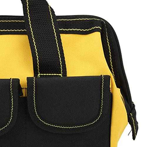 Heavy Duty Tool Bag, Oxford Cloth Tool Bag Multiple Pockets for Home (Yellow)