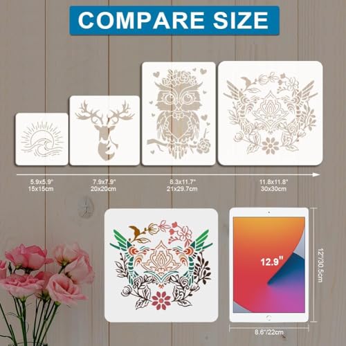 MAYJOYDIY Lip Stencil Kiss Lips DIY Stencil 11.8¡¿11.8inch Large Love Lips Lipstick Mouth with Paint Brush Reusable Woman Lip Print Templates for Wood Wall Furniture Canvas Decor