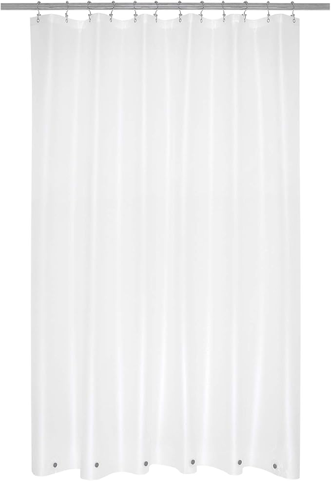 Mrs Awesome Extra Long Shower Curtain Liner with 6 Magnets 72 x 84 inch, Frosted PEVA 8G Heavy Duty Thick Plastic Shower Curtain, Waterproof, 72x84, Frost