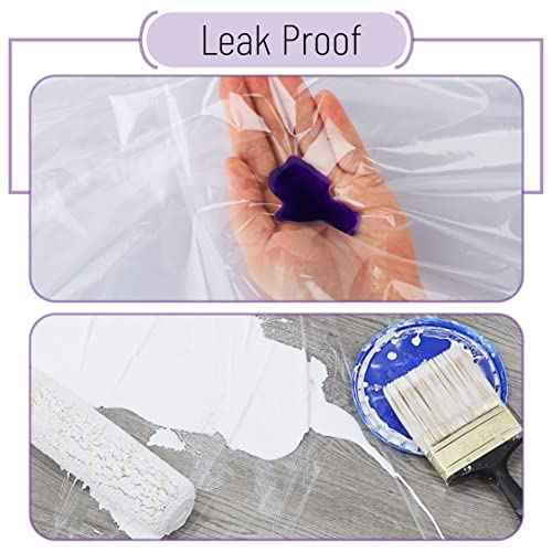 Bates Plastic Drop Cloths - 2 Pack, 6x9 Feet, Clear Plastic Tarp for Painting
